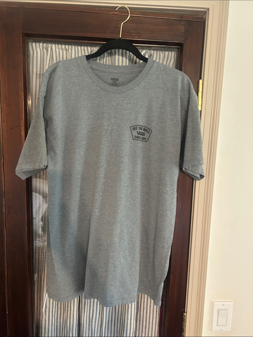 Vans Gray Short Sleeve Crew Tee with Small Chest Logo